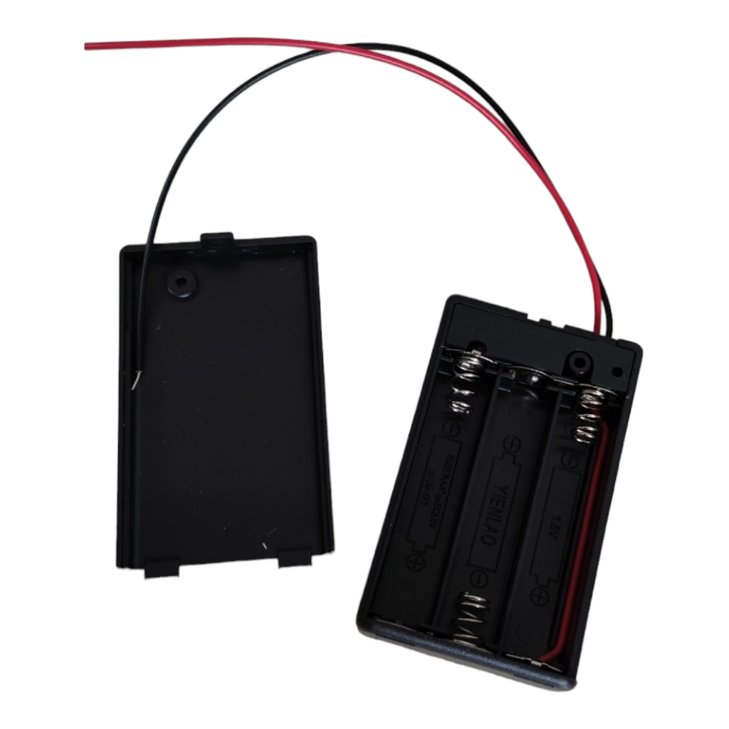 Suporte Para 3 Pilhas AAA Com Tampa E Liga Desliga em Oferta na Shopee
