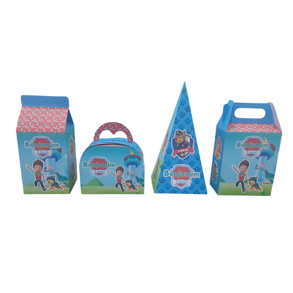Kit Caixinhas Personalizadas Lembrancinhas Aniversário Patrulha Canina Nome E Idade