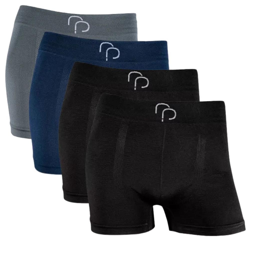 Kit 4 Cueca Boxer Masculino Adulto Microfibra Sem Costura Box Elastano