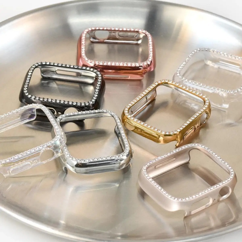 Luxo Proteção Case De Diamante Para Apple Watch 38mm 40mm 41mm 42mm 44mm 45mm 49mm iWatch 10 11 46mm 42mm Diamante Capa