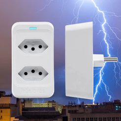 Anti Surto Tomada De Proteção Elétrica Intelbras Eps 302 Bivolt Branca 3 Pinos Dispositivo Anti Curto Circuito