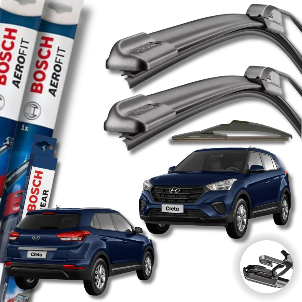 Kit Jogo Palheta Dianteira + Traseiro Bosch Creta 2017/2020 em Oferta na Shopee