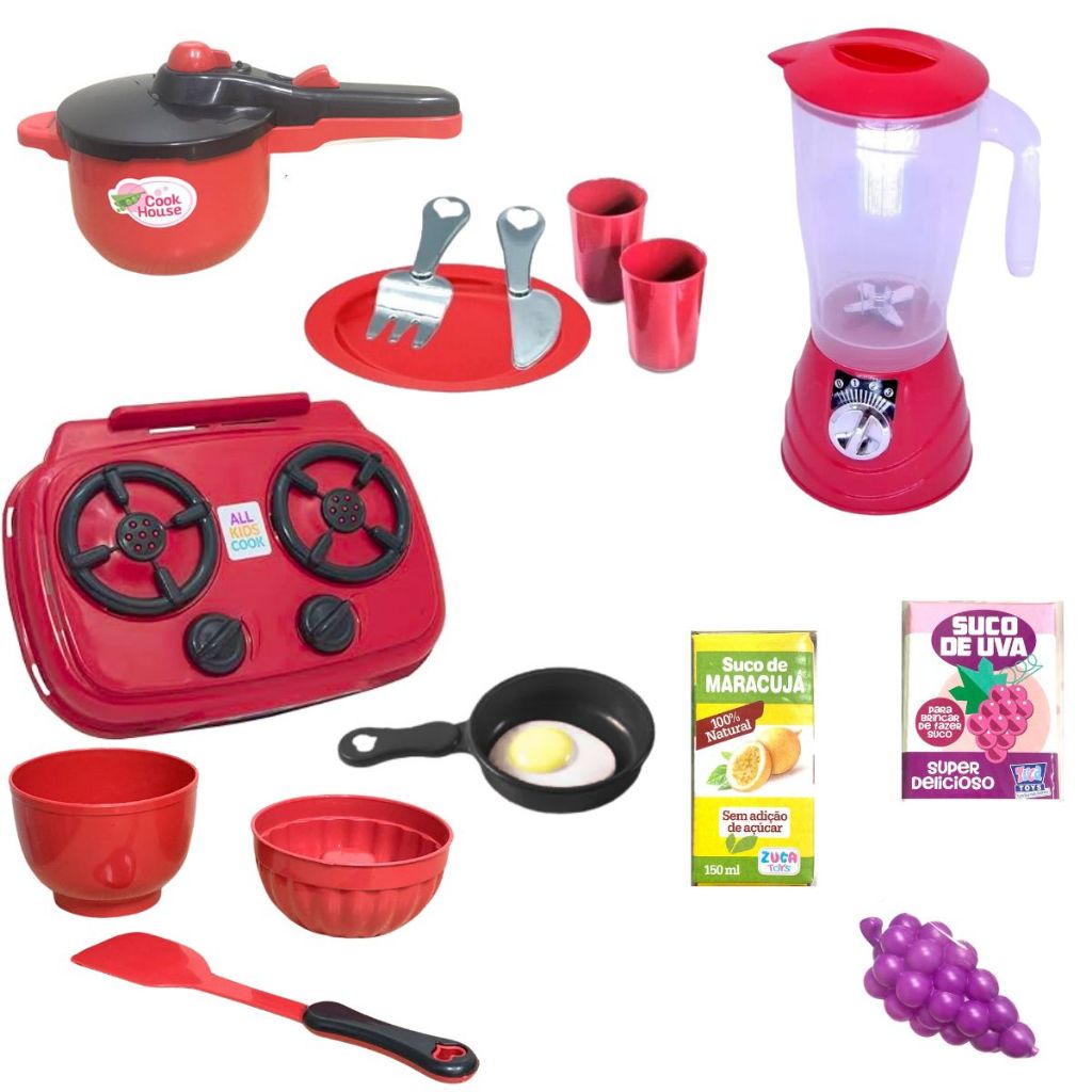 Brinquedos Cozinha Casinha Confeitaria Comidinha Menino Menina Panela Pressão Cozinhar