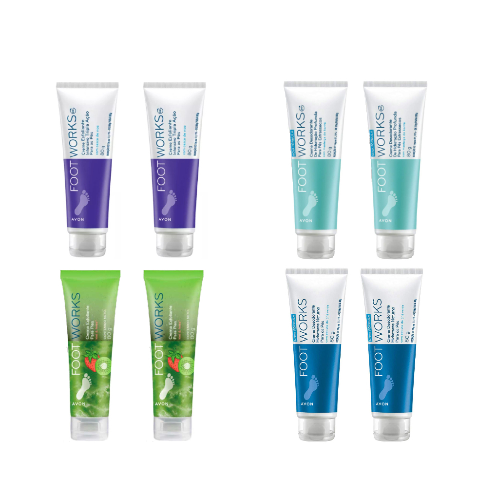 Kit 2 Cremes Para Os Pés Avon Footwork - Esfoliantes / Hidratantes