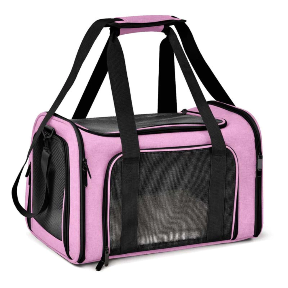 Bolsa De Transporte Pet 50x35x32 Rosa Extra Grande Cães e Gatos