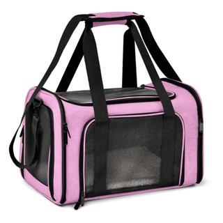 Bolsa De Transporte Pet 50x35x32 Rosa Extra Grande Cães e Gatos