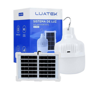 Lâmpada LED Iluminação Painel Solar Portatil com Controle Energia Emergência Acampamento Trilha Pesca