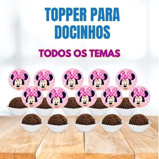 Kit Toppers Tag Para Docinhos Doces Minnie Mouse - 30 Unidades em Oferta na Shopee