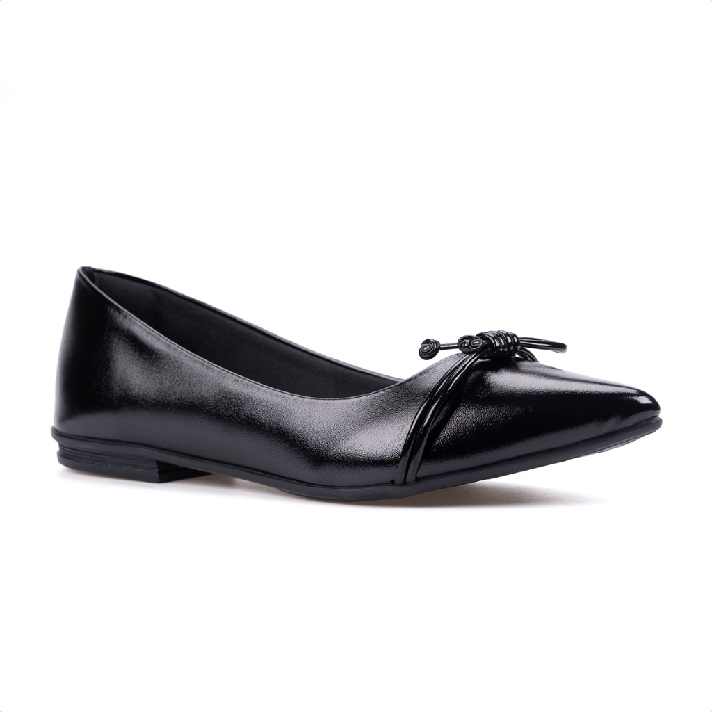 Sapatilha Feminina Detalhe Em Nó Bico Fino Elegante Da Moda - Women Shoes