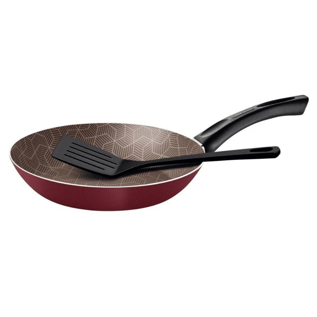 Kit Frigideira Antiaderente + Espátula Tramontina Paris 22cm, 20cm ou 18cm Nylon Teflon