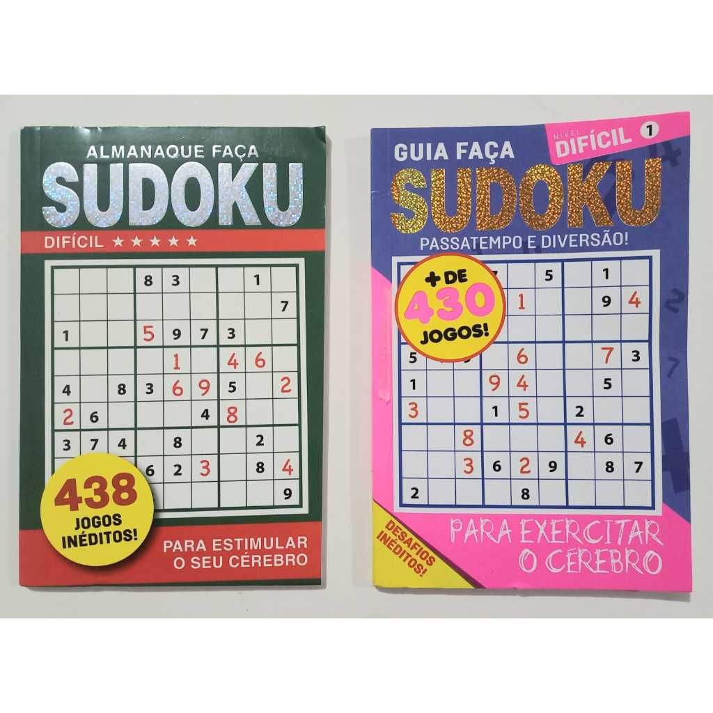 868 SUDOKUS em 2 LIVROS de JOGOS SUDOKU PASSATEMPO