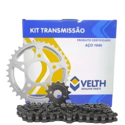 Kit Quit Quite Relação Transmissão Tração Honda Cb 300 CB300 2009 2010 2011 2012 2013 2014 2015 Original Aço 1045