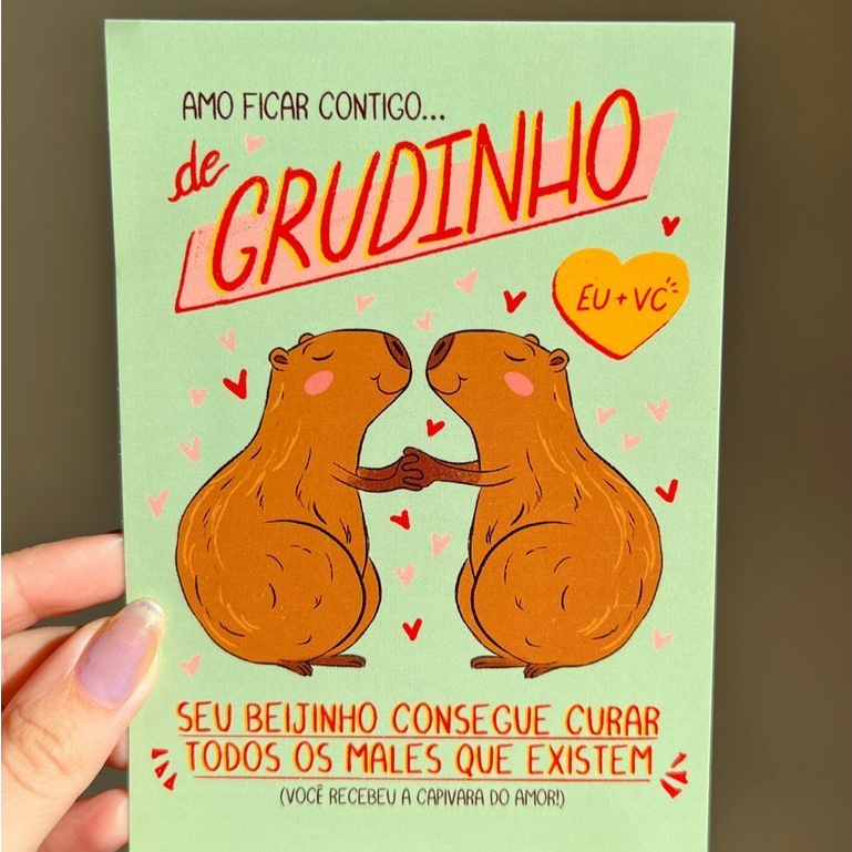 Cartão Hippie Capivara Grudinho