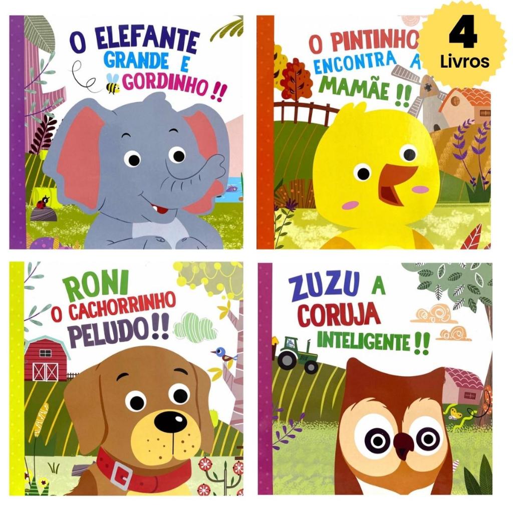 Kit 4 Livros Infantil Cartonados Histórias Crianças Hora De Dormir Bebê