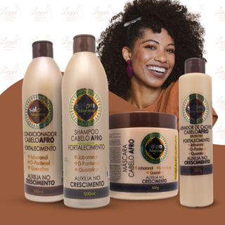 Kit Cabelo Afro + Ativador de Cachos 300g Salon Maycrene Com Queratina e D-Pantenol - 4 PRODUTOS em Oferta na Shopee