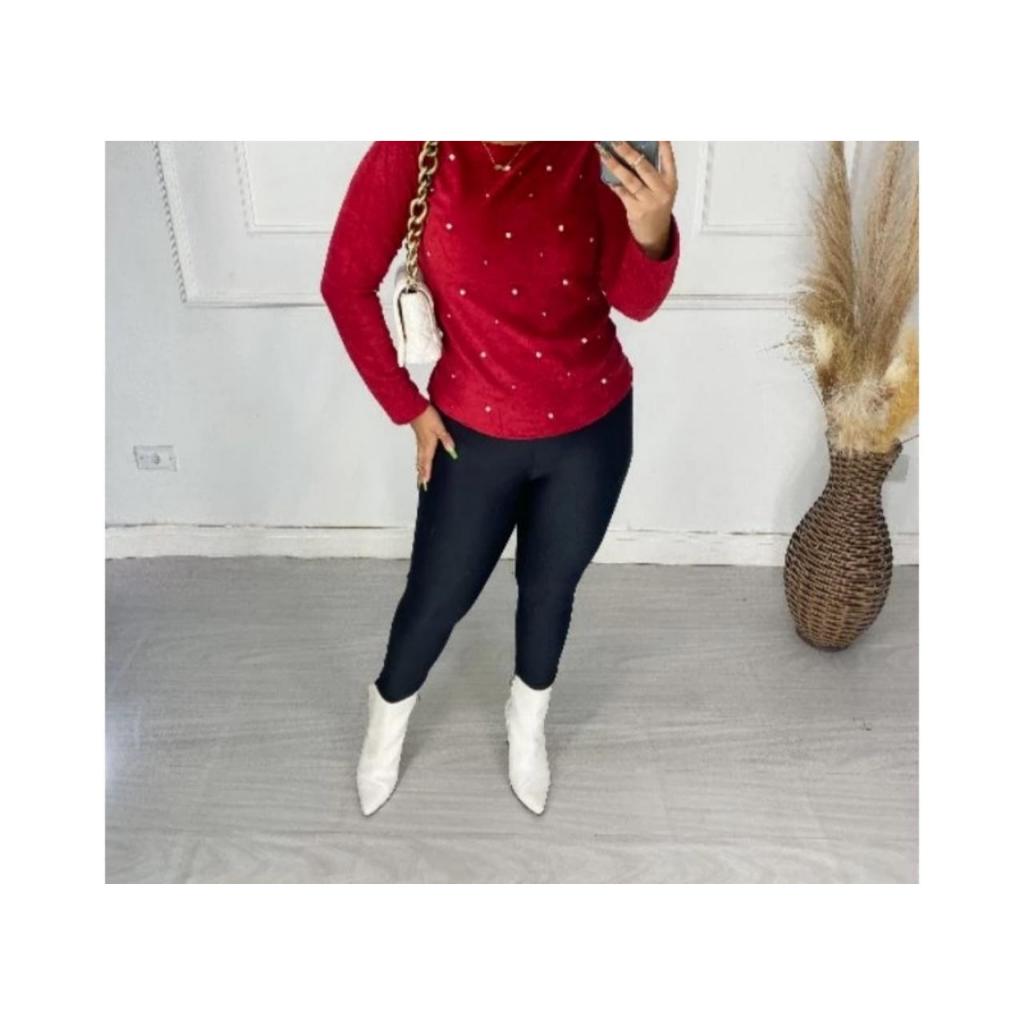 Sueter Feminino Perola Blusa de Frio Manga Longa