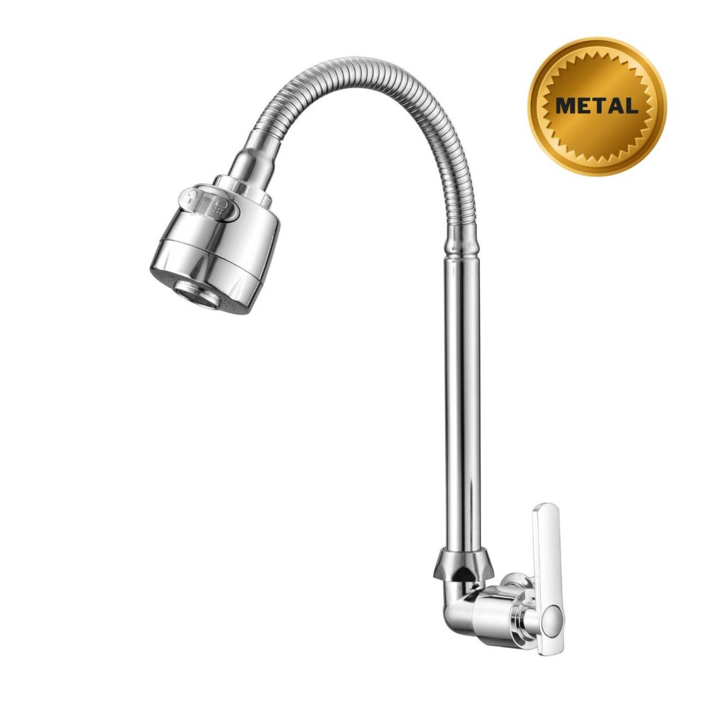 Torneira Cozinha Gourmet Bancada Parede Flexível 1/4 Volta Cromo em Oferta na Shopee