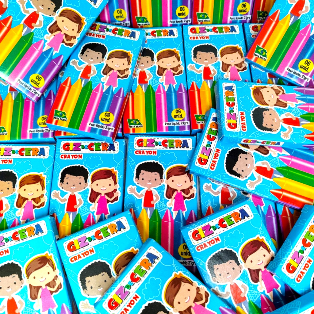 50 Cx Giz De Cera 6 Cores Para Kit Festa Lembrancinha em Oferta na Shopee