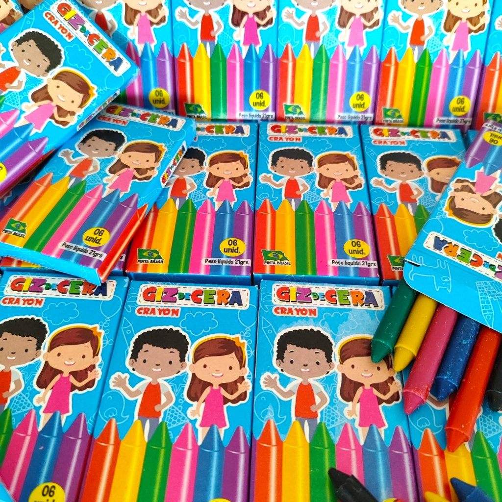 40 Cx Giz De Cera Pequeno 6 CORES Colorir P/ Kit Festa Lembrancinha Aniversario Prenda Quermesse em Oferta na Shopee
