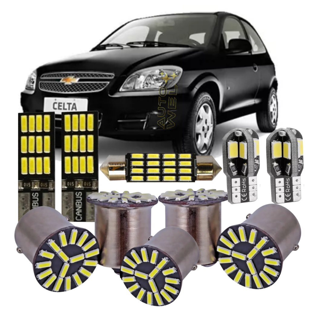 Kit Lâmpadas Led Celta Teto Placa Ré Freio Lanterna em Oferta na Shopee