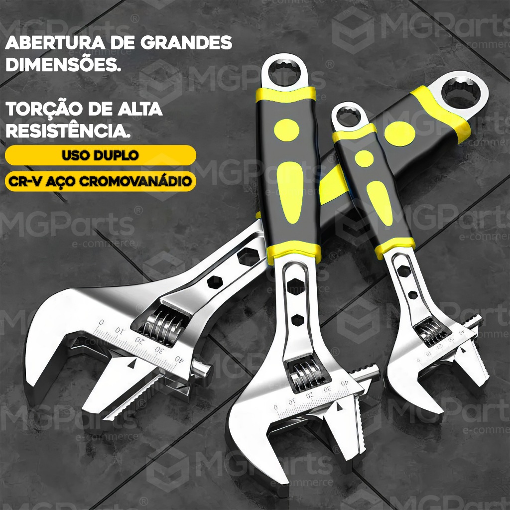 Chave Inglesa Ajustável 12 Polegadas Profissional Reforçada Cabo Emborrachado Pronta Entrega
