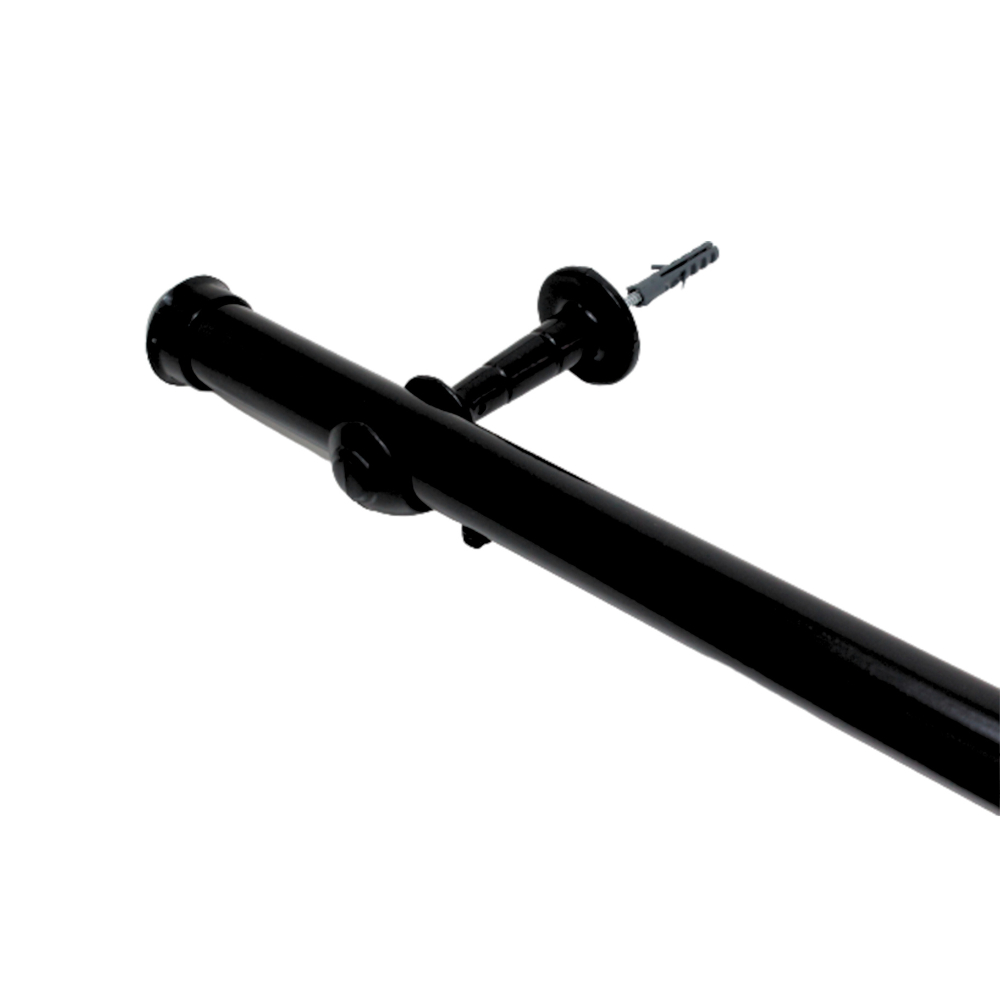 Varão Simples Para Cortinas Preto 1,00mts 28mm Grosso