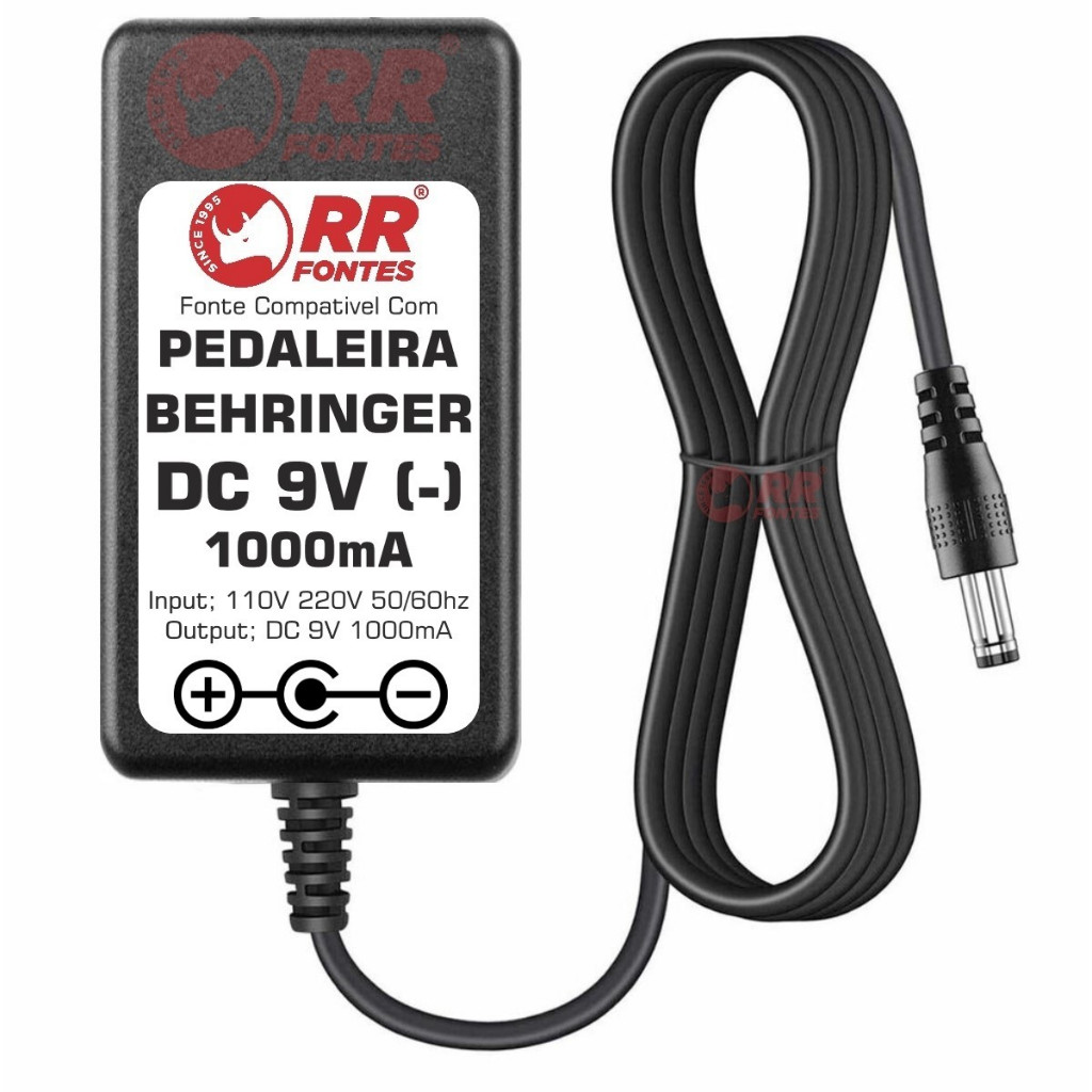 Fonte 9V 1A Para Pedal Pedaleira Behringer Fcv100 Expressão/volume