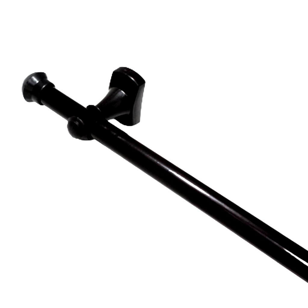 Varão de Cortina 1,80 Metros 19mm Preto Compacto / Europa