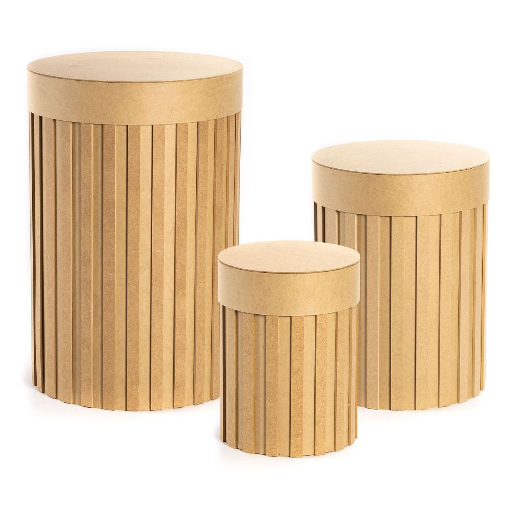 Trio de Cilindro MDF Tampa Fixa Moderno Resistente Decorações Geral em Oferta na Shopee