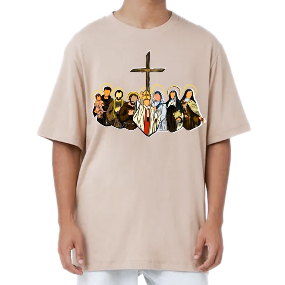 Camiseta Santos da Igreja Católica - T Shirt Cristã Com Estampa de São José São Francisco João Paulo II Santo Antônio Madre Teresa de Calcutá Santa Rita Santa Teresinha de Menino de Jesus
