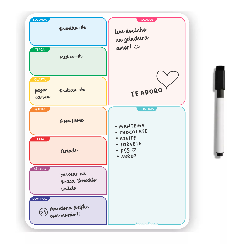 Quadro Lousa Magnetica 19x26cm Recados Com Caneta em Oferta na Shopee