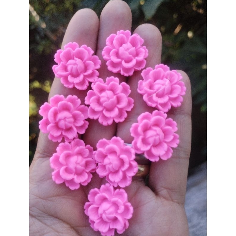 10 Apliques Flores Cravos de Biscuit K 374 Arte
