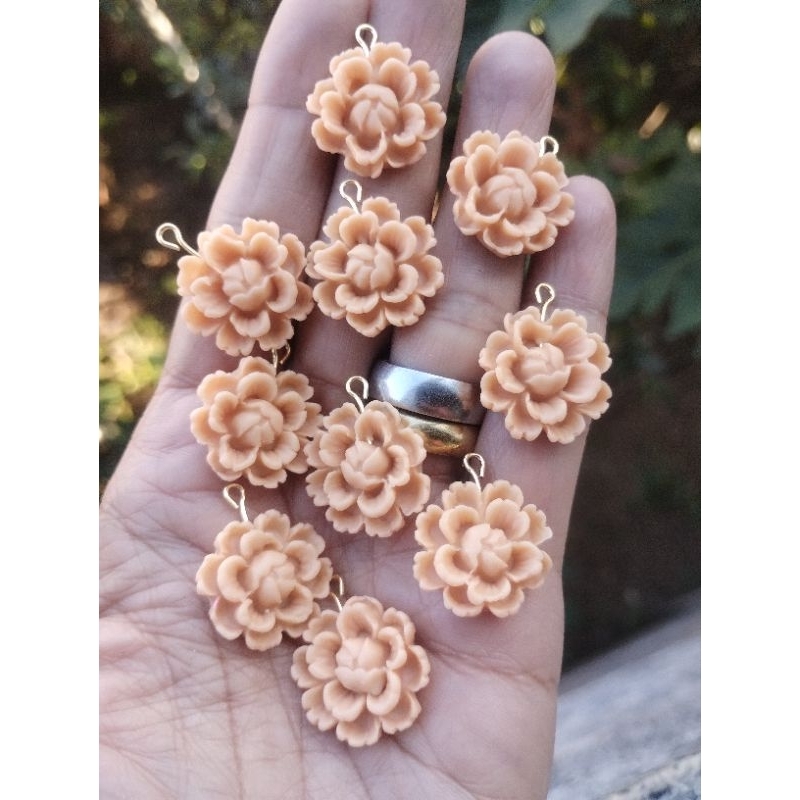 10 Apliques Pingentes Flor de Cravo de Biscuit K 376 Arte