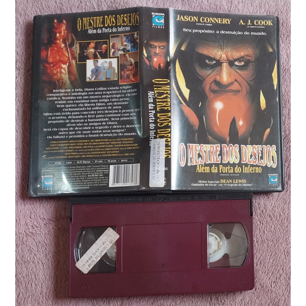 vhs original o mestre dos desejos – além da porta do inferno
