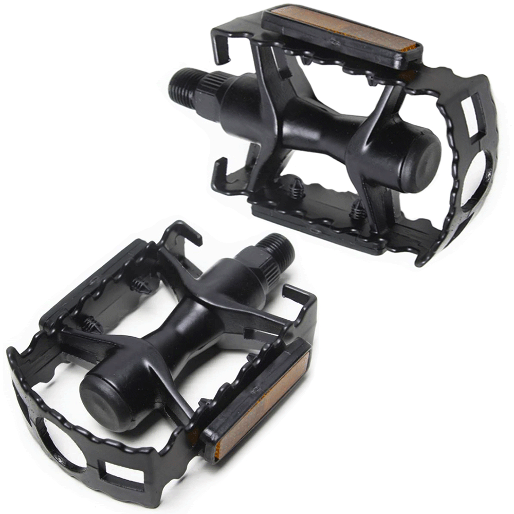 Pedal Para Bicicleta MTB Aluminio Rosca Fina 1/2 Sueco Com Refletor - Preto em Oferta na Shopee