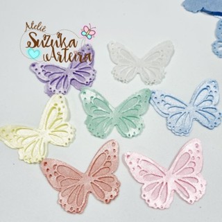 Borboletas de cetim vazada recorte a laser 4,5cm X 3,2cm 25 pares em Oferta na Shopee