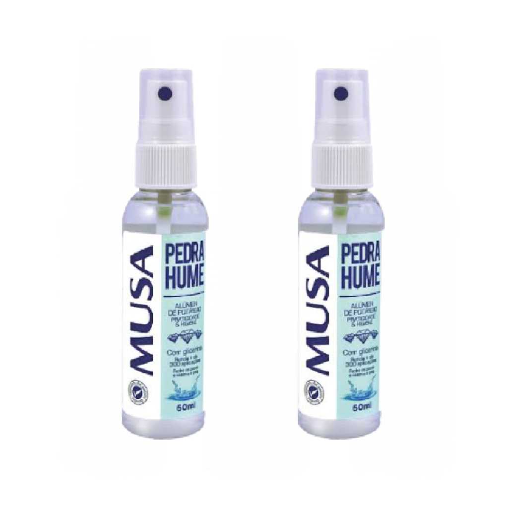 Kit Com 2 Pedra Hume Spray Musa 60ml Cada