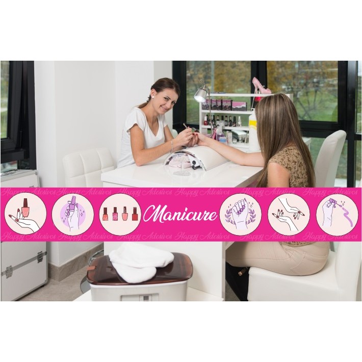 Adesivo Parede Decorativo Manicure Salão de Beleza Faixa Adesiva Designer Cabelereira Vitrine Porta em Oferta na Shopee