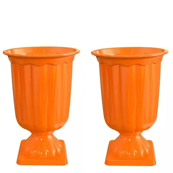 Kit 2 Vaso Grego Romano Decorativo Luxo 19cm Decoração Mesa Plástico Cor Neon Candy Color