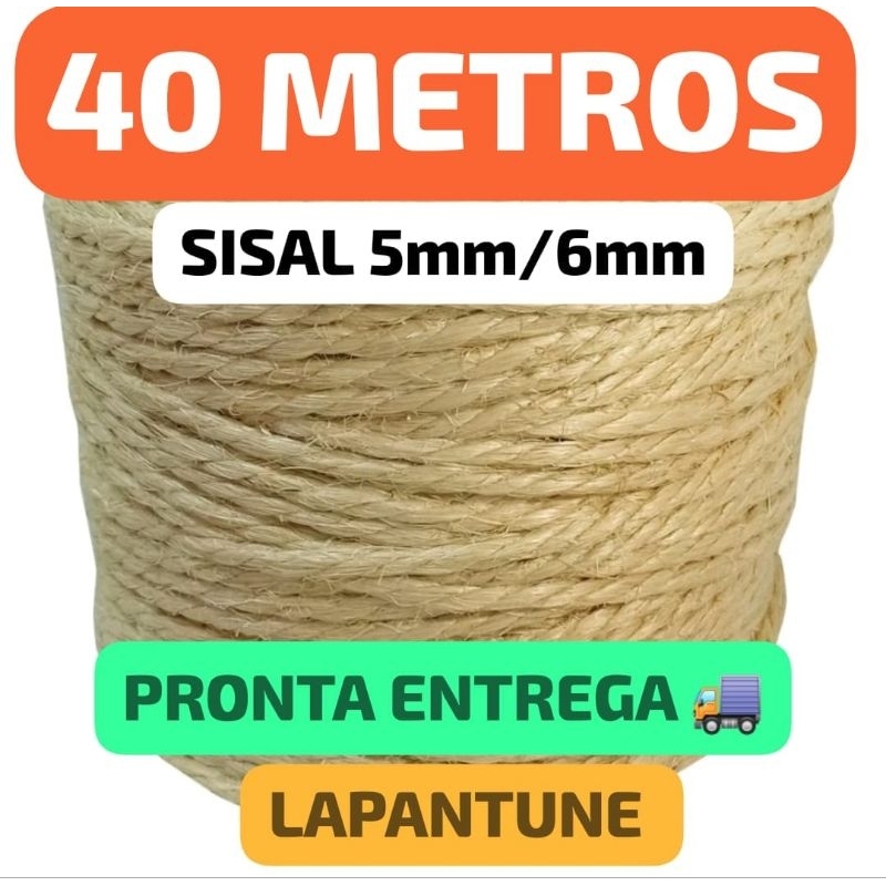 Cordão SISAL 5mm/6mm Para Artesanatos Arranhadores Decoração bijuterias utilidades