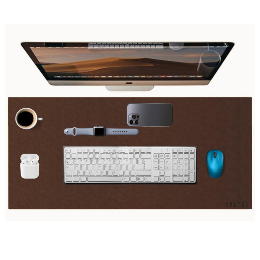 Mouse Pad grande deskpad 90x40 em Couro Sintético minimalista office em Oferta na Shopee