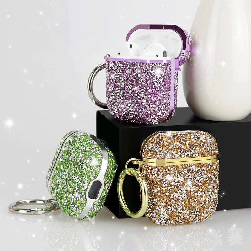Capa De Luxo Com Glitter Grande Diamante Para Airpods 3 Pro Fone De Ouvido Sem Fio Airpods 1 2 Pro 2 Com Gancho
