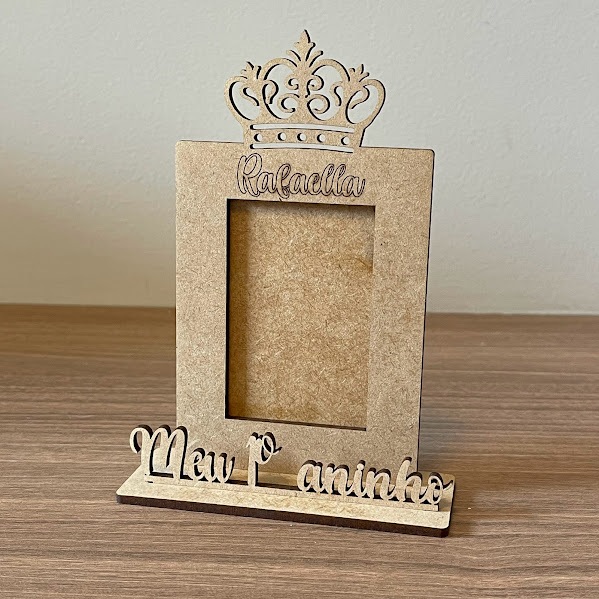 100 Mini Porta Retrato Coroa - MDF CRU - Lembrancinha Aniversário