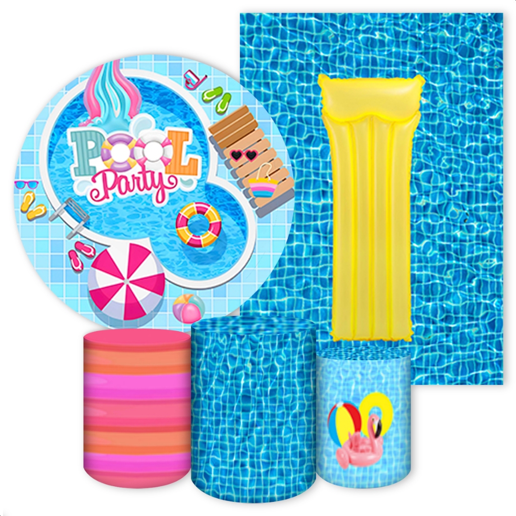 Kit 5 peças  Capa Painel + Capa Retangular + Trio Cilindros para Festa Diversos Temas 1 em Oferta na Shopee