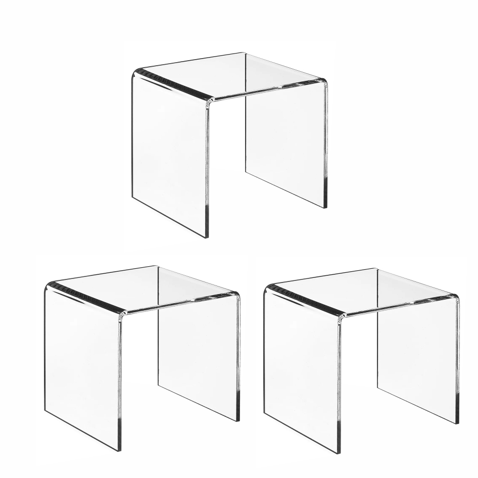 Kit C/ 3 Displays Expositor Nicho Acrílico Para Vitrines 16Cm
