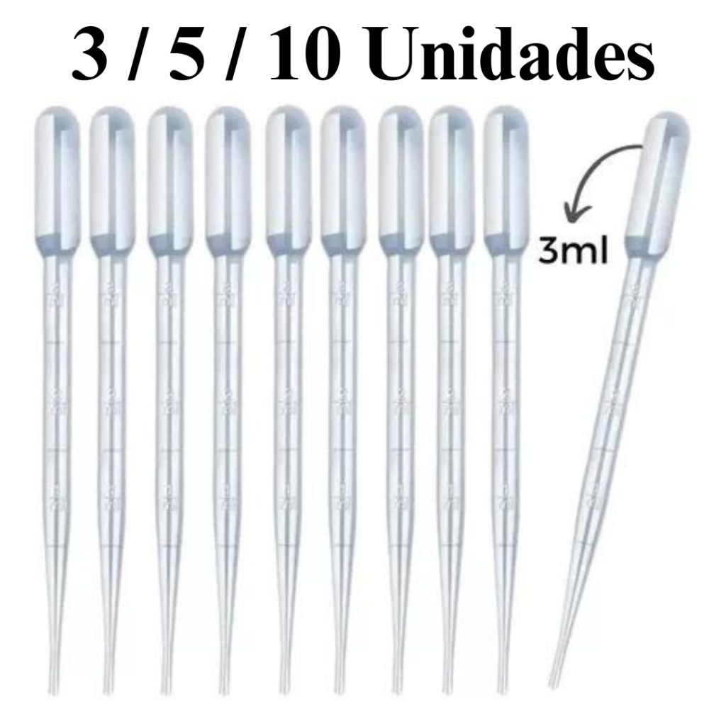 Conta Gotas 3 ML Com Marcador Pipeta Plastica Pasteur 3 ML Graduada Artesanato Kit 3 5 10 em Oferta na Shopee