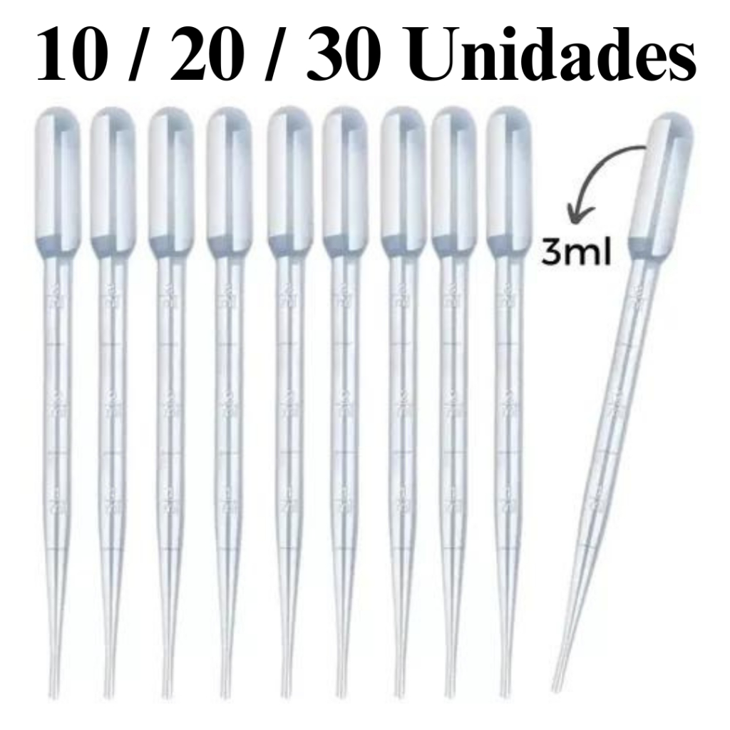 Conta Gotas 3 ML Com Marcador Pipeta Plastica Pasteur 3 ML Graduada Artesanato Kit 10 20 30