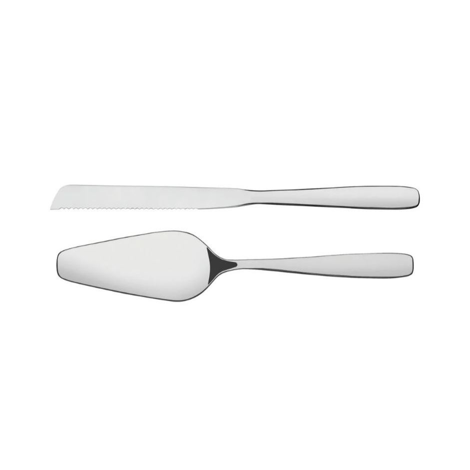 Jogo para Torta Bolo Espátula Faca Amazonas em Aço Inox 2pç