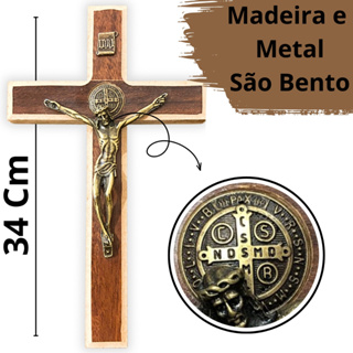 Crucifixo Cruz De Parede 34 cm São Bento em Oferta na Shopee