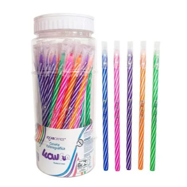 Caneta Esferográfica Wow 0.7mm Colorida Jocar Office-5 Unidades em Oferta na Shopee